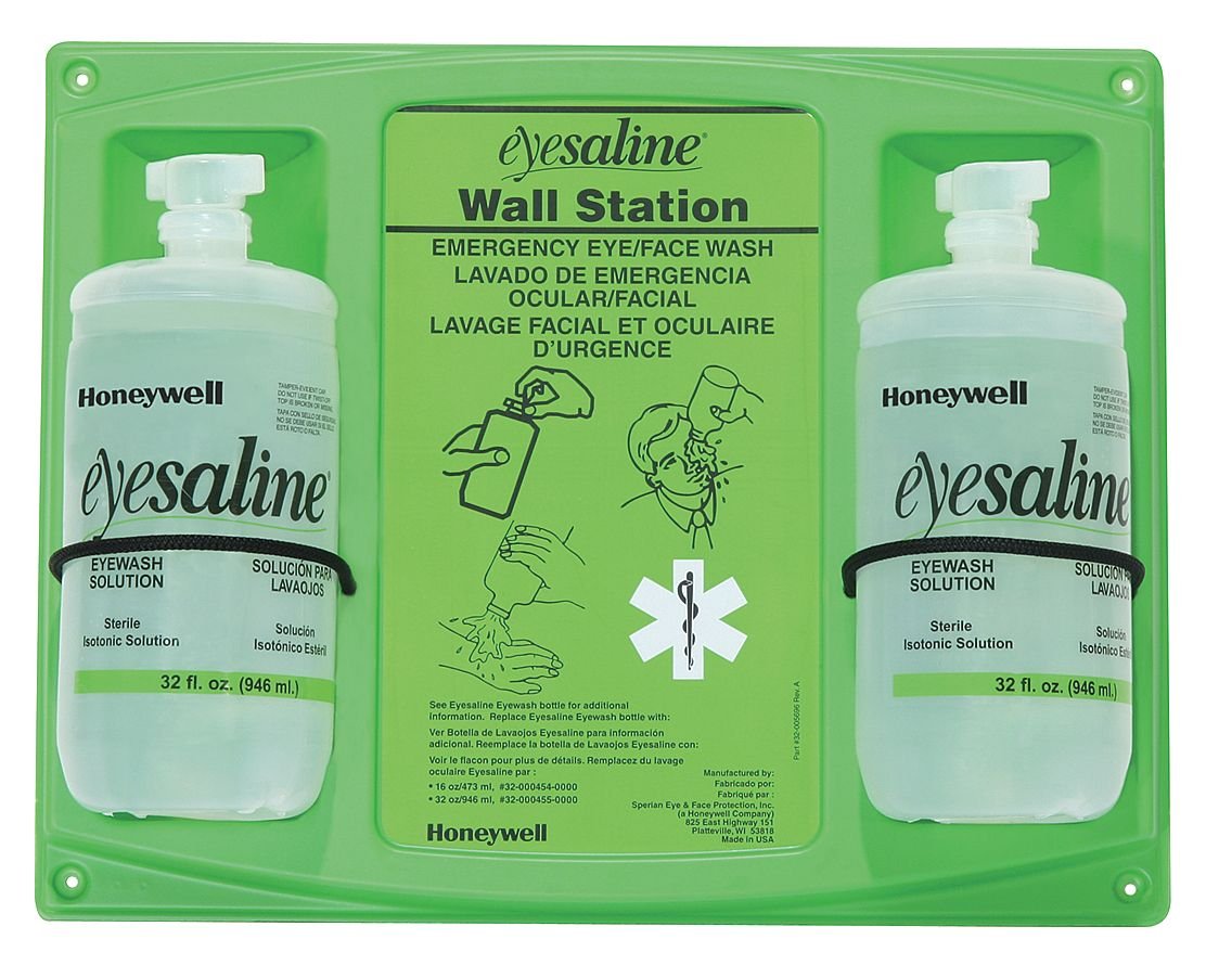 Honeywell HON32-000462-0000 Fend-all 32 oz. Double Bottle Eyesaline Sperian Sterile Eye Wash Wall Station