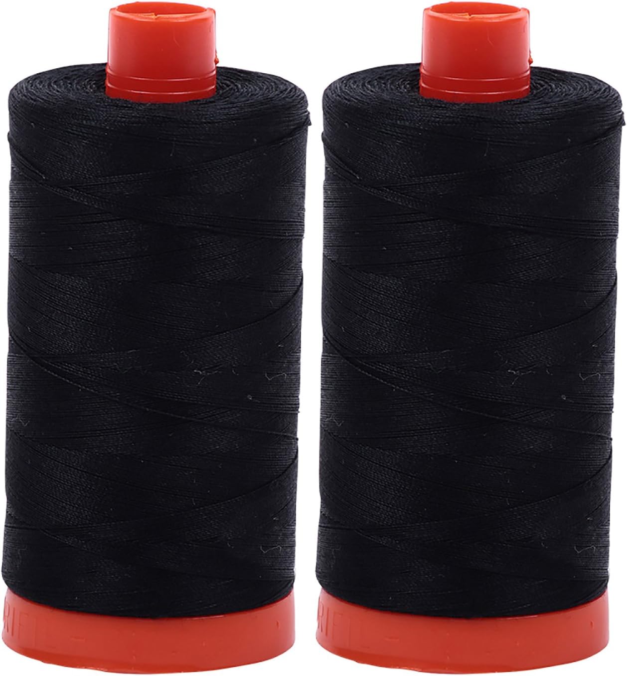 Aurifil Mako 50wt Thread 2 Large Spools: Black (2692x2)